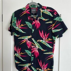 Like New Bonobos Men’s Shirt, Dark Blue Floral Print, Small